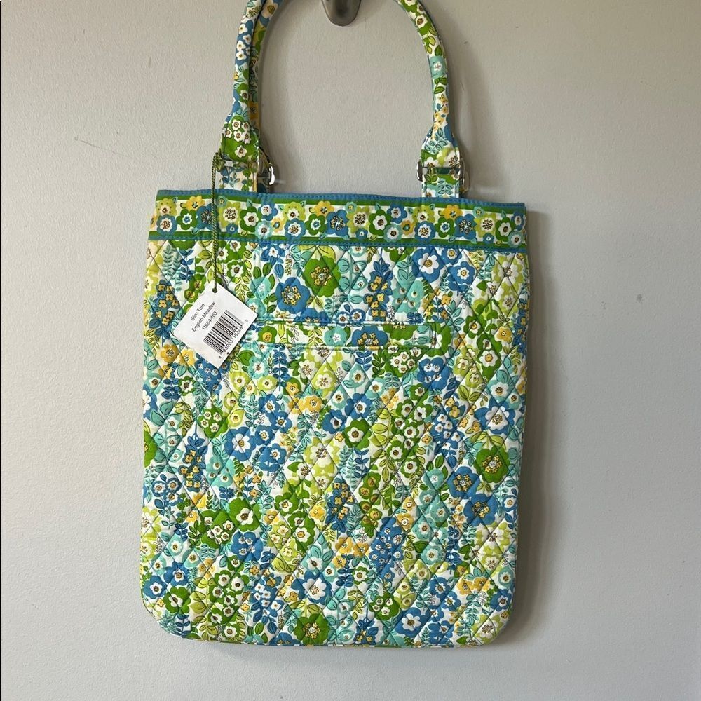 Vera Bradley Quilted Floral Tote in Blue, Green, Yellow